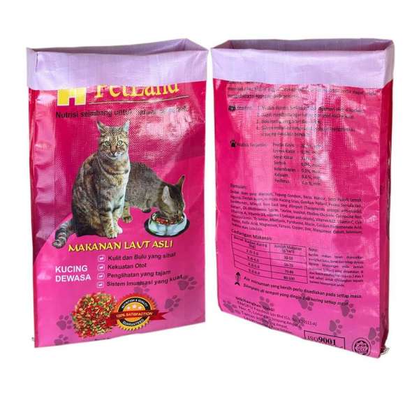 custom printed 20kg 25kg BOPP cat nutrition feed  lamination pp bag woven